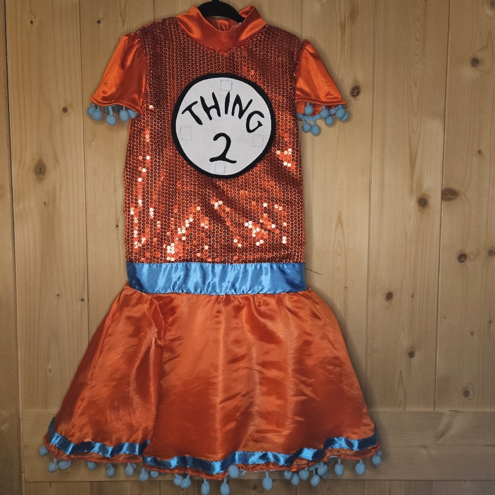 Girls Size 8/10 Red/Orange and Blue Thing 2 Kids Costume